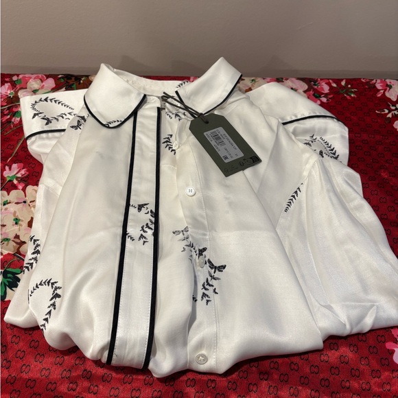 All Saints Other - All Saints Sofi Ecru White and Black Buttoned Sleepwear Top, XS NWT